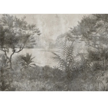 Papier peint photo avec motif de paysage, comprenant des arbres et des plantes