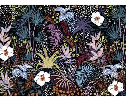 Illustration avec diverses plantes tropicales