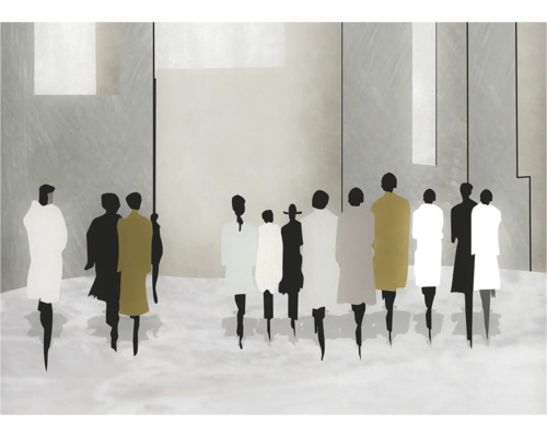Illustration abstraite de personnes dans un environnement urbain