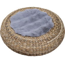 Weidenkorb Katzenbett mit Kunstfellkissen