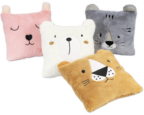 Vier Zierkissen mit Tiermotiven