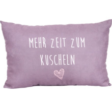 Rechteckiges Kissen mit dem Aufdruck Mehr Zeit zum Kuscheln