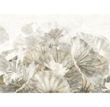 Wandbild mit Lotusblüten und Blättern