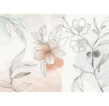Illustration de fleurs et de feuilles sur fond clair