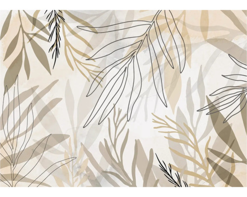 Illustration avec motif floral et feuilles