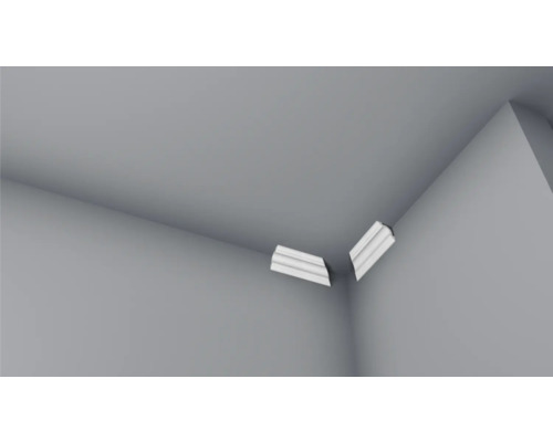 Deux profilés d'angle sur un plafond