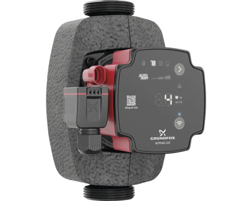 Pompe de circulation Grundfos ALPHA2 GO 25-40 180 mm 1 pouces 93074249 Pompe de chauffage Grundfos Alpha2 GO avec écran