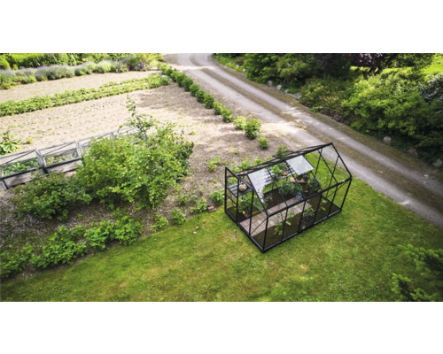 Serre de jardin avec pelouse