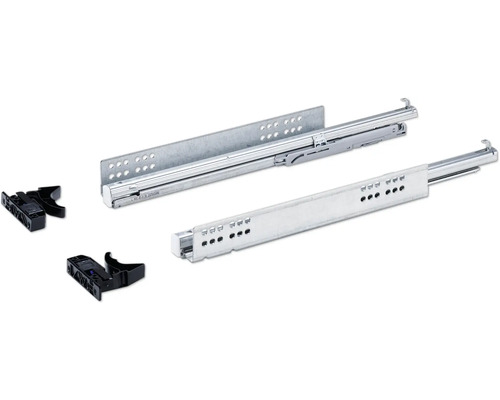 Schubladenauszug mit schwarzen Kunststoffverbindungen