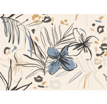Motif décoratif avec des éléments floraux et des formes abstraites pour la décoration murale