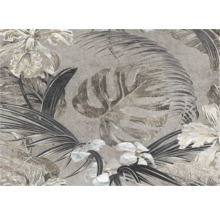 Carreau décoratif avec motif de fleurs et de feuilles