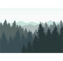 Illustration d'arbres et de montagnes