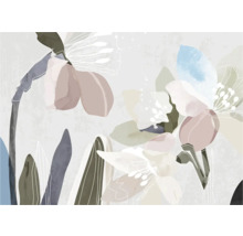 Peinture murale florale abstraite avec motifs floraux