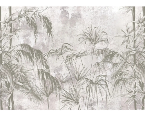Papier peint avec motifs végétaux et surface structurée