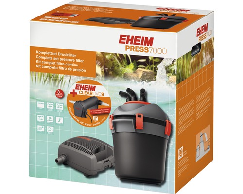 Système de filtration à pression set complet EHEIM PRESS 7000 avec ClearUVC9 Kit complet de filtre à pression Eheim Press 7000 dans sa boîte