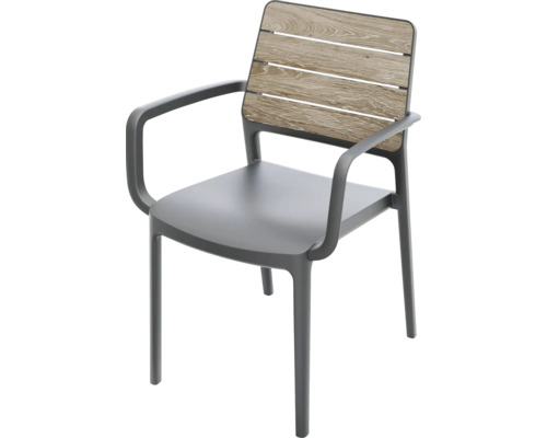 Chaise de jardin avec accoudoirs et aspect bois