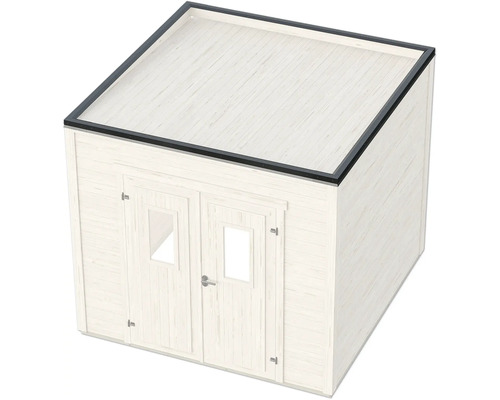 Holzgartenhaus mit Doppeltür und Flachdach