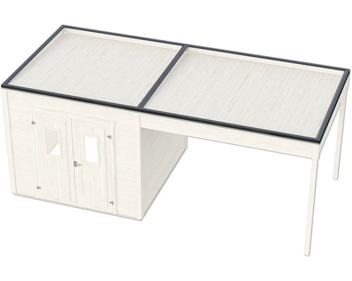 Abri de jardin avec annexe et toit plat