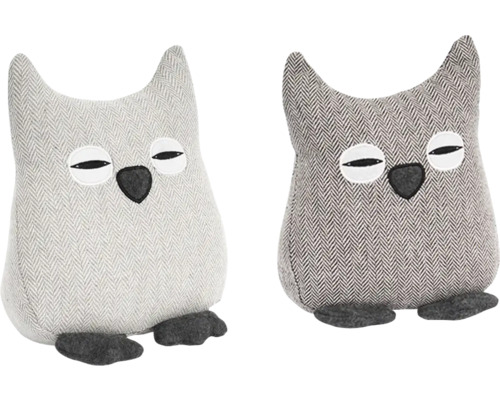 Zwei Eulen Türstopper aus Stoff