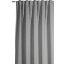 Graue Gardine an Gardinenstange