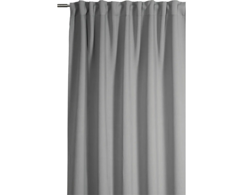Graue Gardine an Gardinenstange