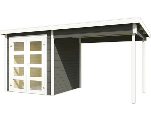 Gartenhaus mit Doppeltür und Anbau