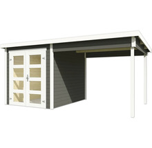 Holzgartenhaus mit Doppeltür und Anbau