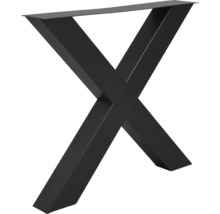 Pied de table en forme de X en métal noir