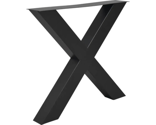 Pied de table en forme de X en métal noir