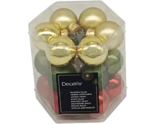 Packung mit Christbaumkugeln aus Glas