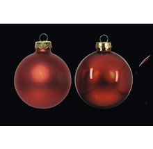 Deux boules de Noël rouges
