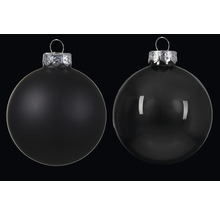 Zwei Christbaumkugeln aus Glas mit Aufhängung