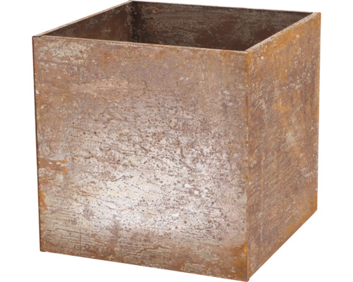 Pflanztopf Esschert’s Garden Metall 38 x 38 x 38 cm rostfarben Quadratischer Pflanzkasten aus Metall mit Rostoptik