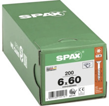 Boîte de vis Spax 6x60 millimètres, 200 pièces