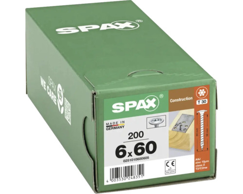 Paquet de vis Spax 6 x 60 millimètres