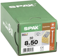 Emballage de vis de construction Spax 8x50 millimètres, 50 pièces