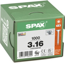 Vis Spax 3x16 millimètres, 1000 pièces dans un emballage vert