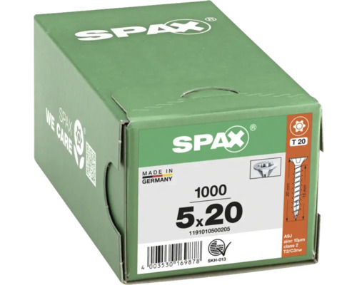 Boîte de vis Spax 5 x 20 millimètres