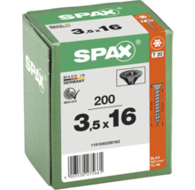 Vis de Spax, 3,5 x 16 mm, 200 pièces, emballage
