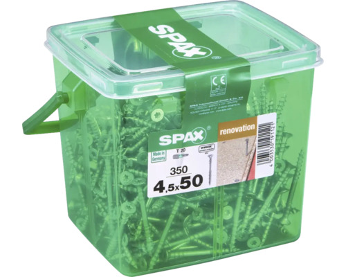 Vis Spax dans un seau, 4,5x50 millimètres, 350 pièces