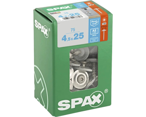 Vis Spax 4,5x25 millimètres dans un emballage vert