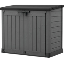 Graue Gerätebox mit abschließbaren Türen für den Außenbereich