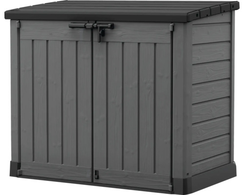 Graue Gerätebox mit abschließbaren Türen für den Außenbereich