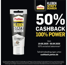 Pattex Kleben statt Bohren Colle de montage en tube avec promotion de remboursement de 50 pour cent