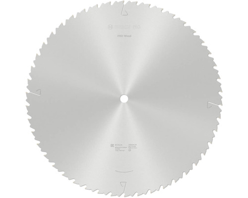 Lame de scie circulaire Bosch PRO Wood en métal pour le bois avec de nombreuses dents fines et des fentes de dilatation.