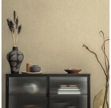 Arrangement décoratif sur une armoire noire avec façade en verre