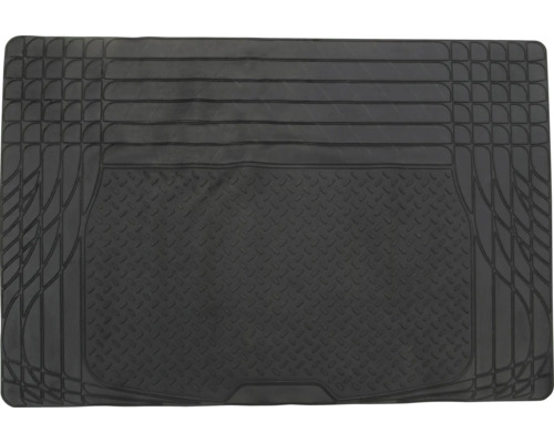 Schwarze Universal-Gummifußmatte mit Riffelblechmuster