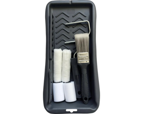 Set de rouleaux de peinture avec bac à peinture, support de rouleau de peinture et pinceau