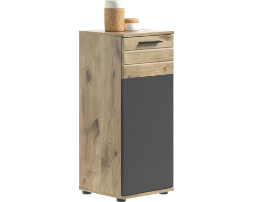 Armoire haute avec tiroirs et une porte pour salle de bains