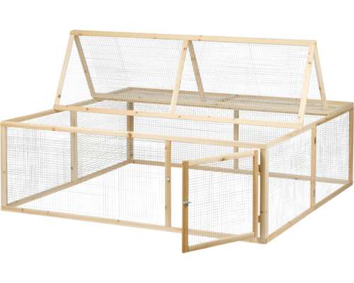 Clapier en bois avec grillage